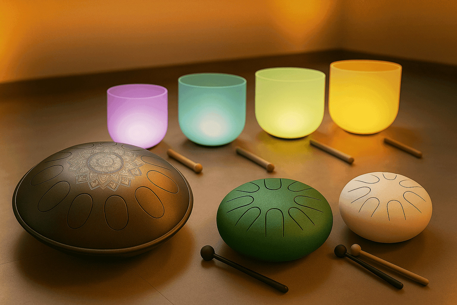 Crystal singing bowls